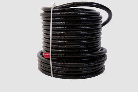 8an PTFE S/S Braided Hose 20ft Black Jacketed