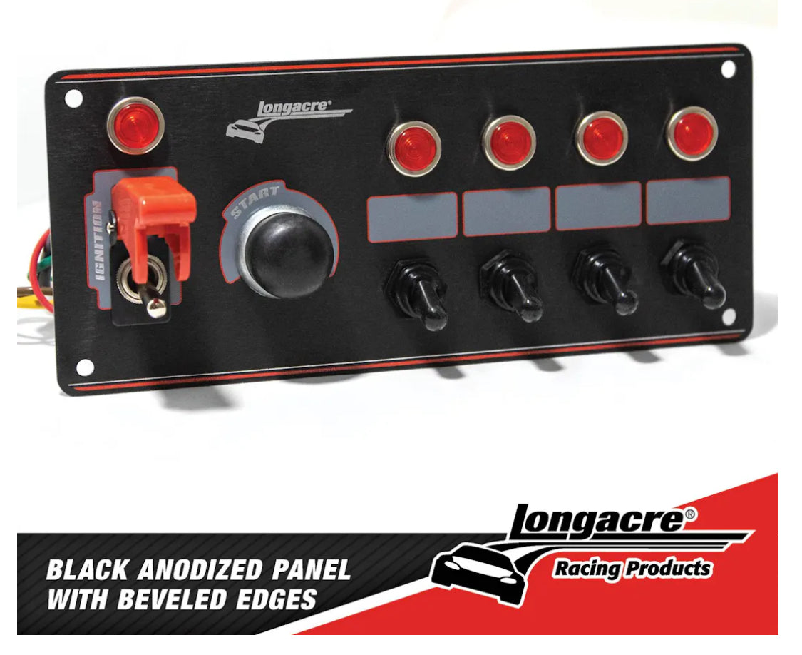 Longacre® 52-44869 Alum. Flip-Up Ignition Switch Panel, Black