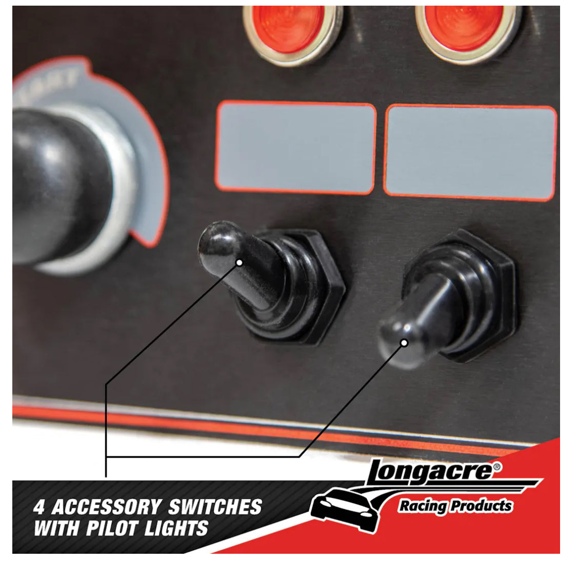 Longacre® 52-44869 Alum. Flip-Up Ignition Switch Panel, Black