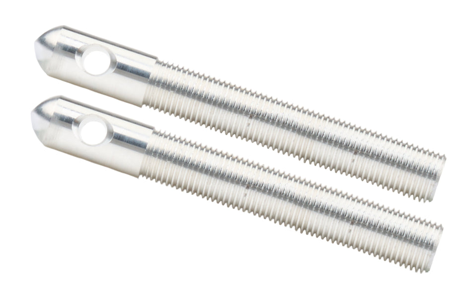 Alum Hood Pins 1/2in 1/4in Holes 2pk Silver