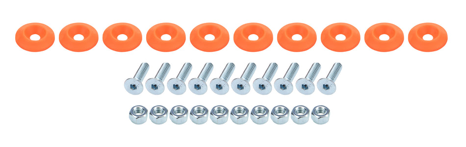 Countersunk Bolt Kit Fluorescent Orange 10pk