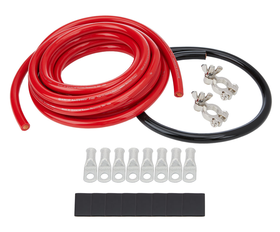 Battery Cable Kit 2 Ga. 1 Battery All Black