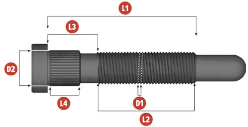 MSI Racing Wheel Stud - 55mm / 12x1.5mm / Honda