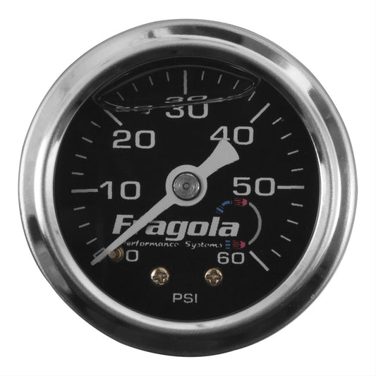 Fragola Performance Systems Fuel Pressure Gauge 0-60PSI 1/8” Liquid Filled