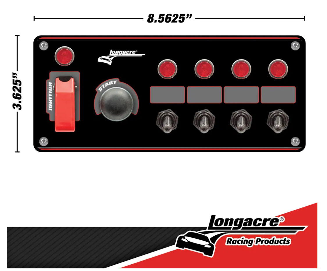 Longacre® 52-44869 Alum. Flip-Up Ignition Switch Panel, Black