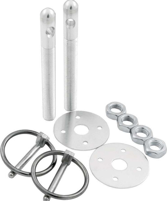 Aluminum Hood Pin Kit 3/8in Silver ALL18480