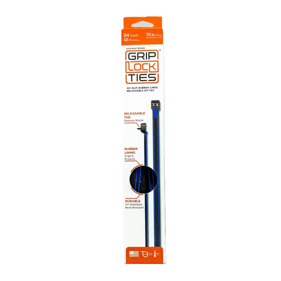 Zip Ties 12in Releasable Black / Blue 24pk