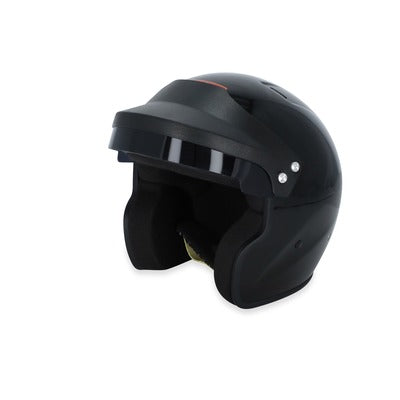 Helmet, OF25, Open Face, Snell SA2025, Head and Neck Support Ready, Black, Medium, Each