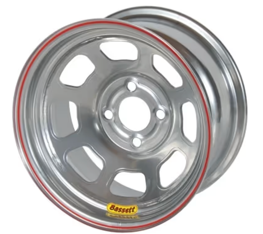 4x100MM Bassett Wheels 7 Inch Width (ALL Diameters, Backspacing's) Black, Silver, Chrome