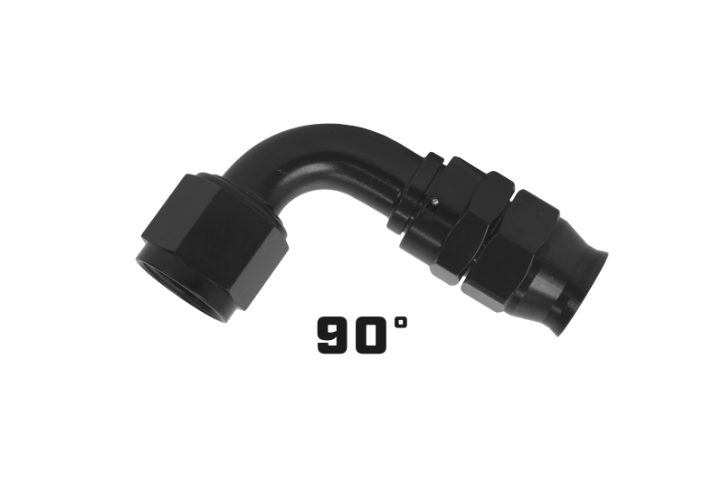 6an 90-Degree PTFE Hose Black